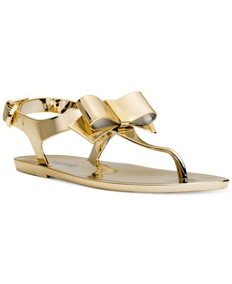 michael kors sandalen gold platea|michael kors jelly thong sandals.